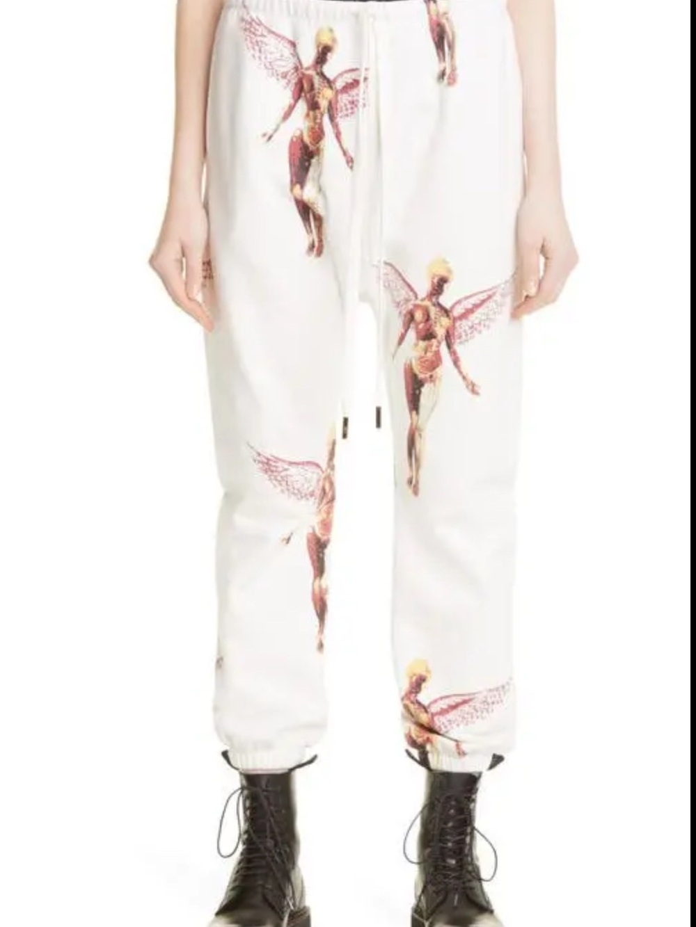 R13 White Angel Graphic Jogger Pants